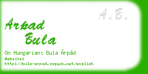 arpad bula business card